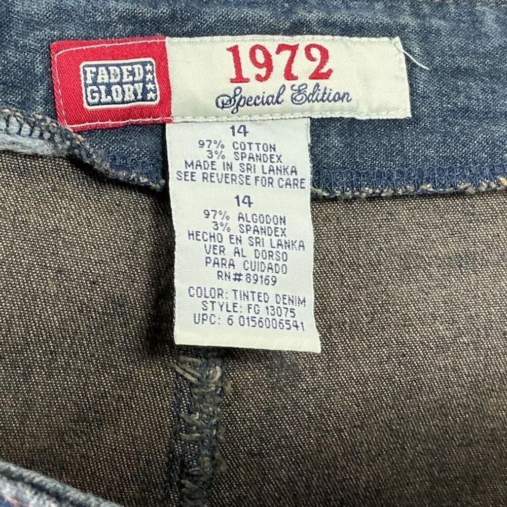 Faded Glory 1972 Special Edition Denim Skirt Size 14 Blue Stretch Mid Rise Y2K - Picture 5 of 5